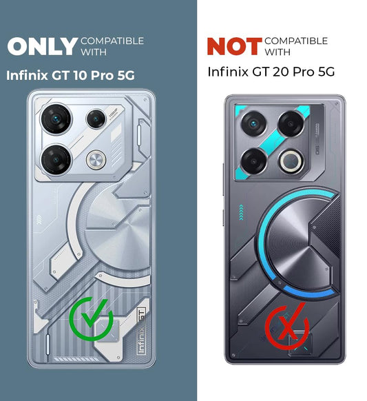VAKIBO Super Premium Black Border Transparent Case With Corner Protection & Camera Protection Suitable for Infinix GT10 Pro