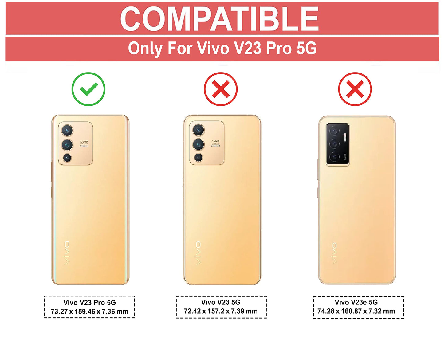 VAKIBO Super Premium Black Border Transparent Case With Corner Protection & Camera Protection Suitable for Vivo V23 Pro 5G