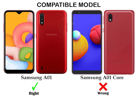 VAKIBO Best Selling Black and Transparent Coloured Made With Soft TPU and Acrylic Back Cover Case With 4 Corner and Camera Protection Suitable for Samsung Galaxy A01
