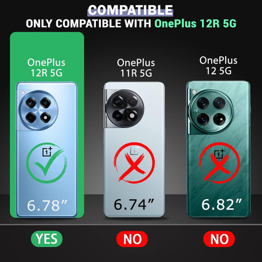 VAKIBO Super Premium Black Border Transparent Case With Corner Protection & Camera Protection Suitable for OnePlus 12R
