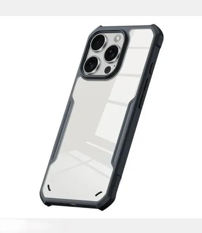 VAKIBO Best Selling Black and Transparent Coloured Made With Soft TPU and Acrylic Back Cover Case With 4 Corner and Camera Protection Suitable for iPhone 16 Pro