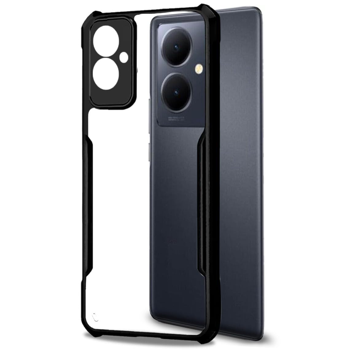 VAKIBO Super Premium Black Border Transparent Case With Corner Protection & Camera Protection Suitable for Vivo Y78 5G