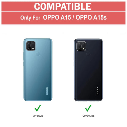 VAKIBO Best Selling Black and Transparent Coloured Made With Soft TPU and Acrylic Back Cover Case With 4 Corner and Camera Protection Suitable for Oppo A15