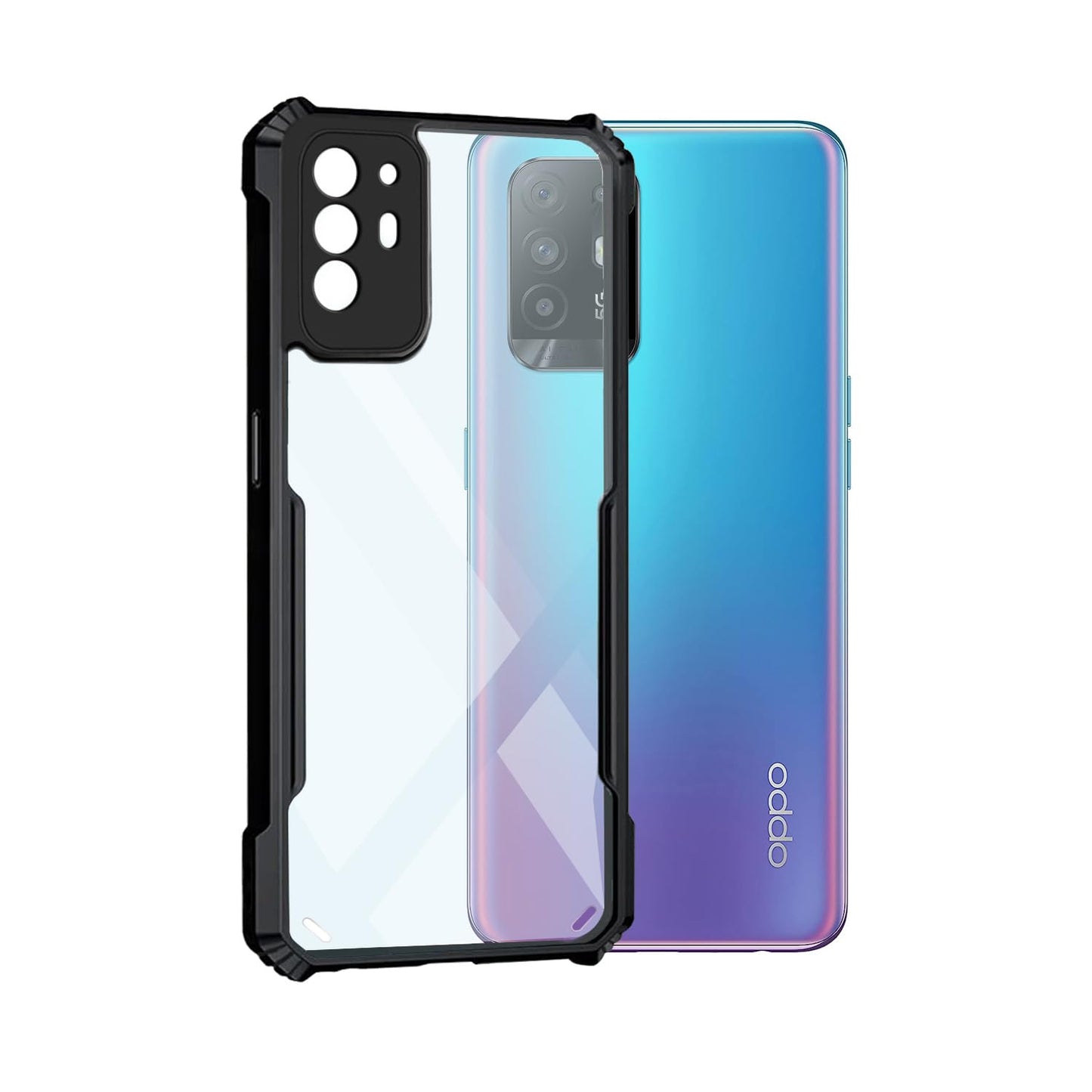 VAKIBO Super Premium Black Border Transparent Case With Corner Protection & Camera Protection Suitable for Oppo F19 Pro Plus