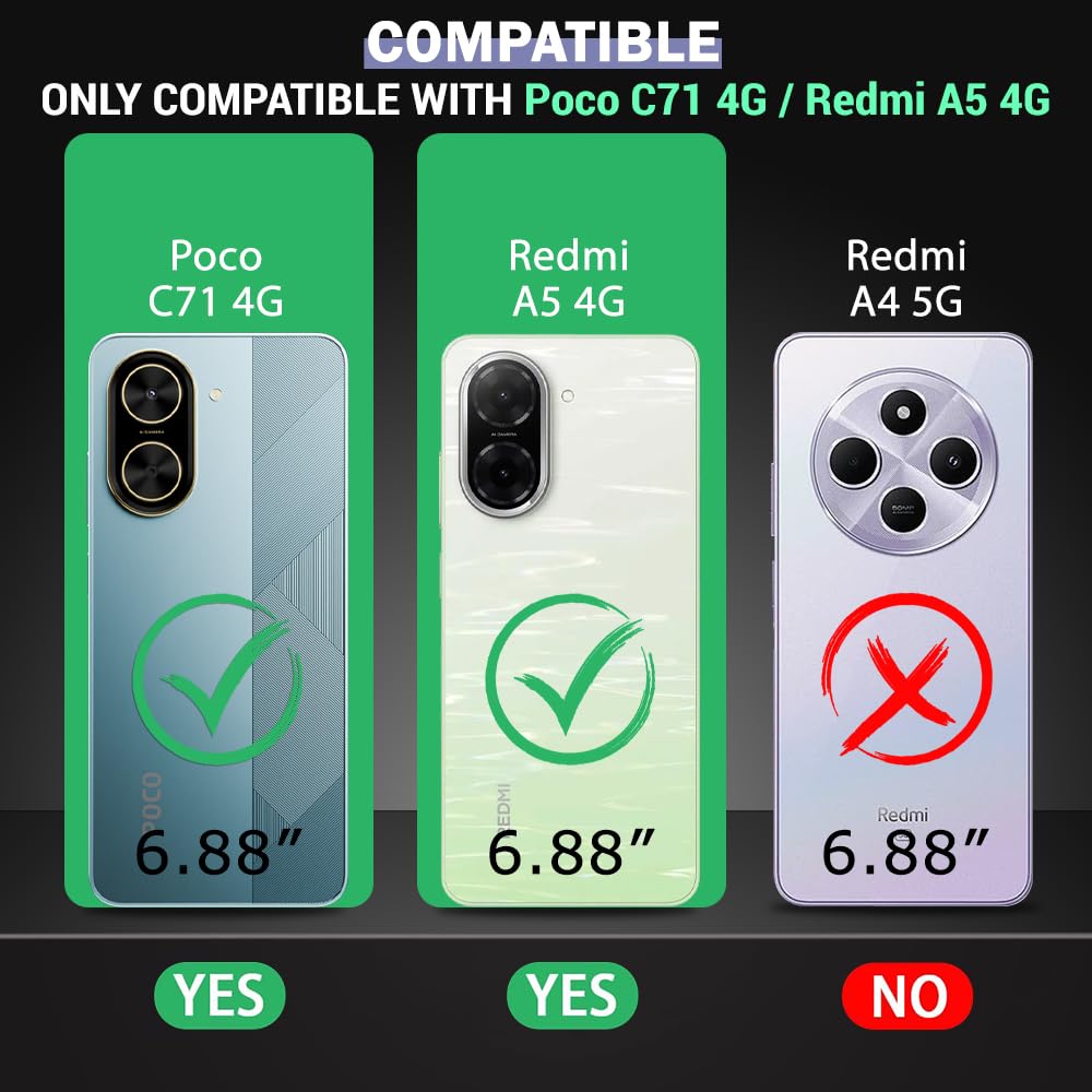 VAKIBO Best Selling Black and Transparent Coloured Made With Soft TPU and Acrylic Back Cover Case With 4 Corner and Camera Protection Suitable for Mi Redmi A5