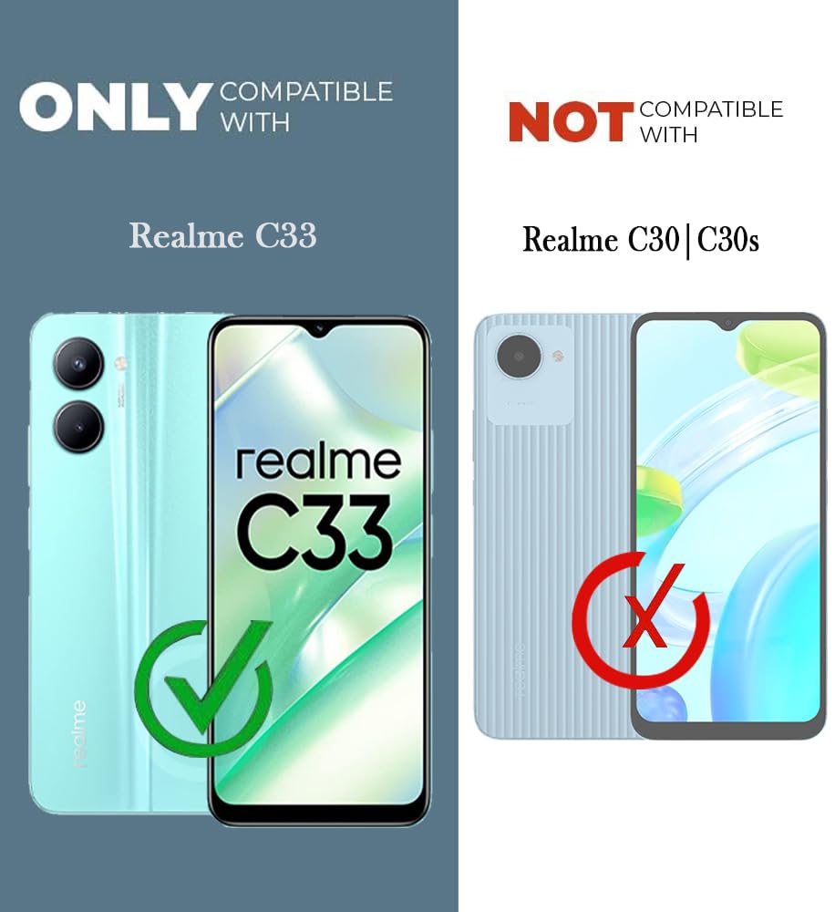 VAKIBO Super Premium Black Border Transparent Case With Corner Protection & Camera Protection Suitable for Realme C33