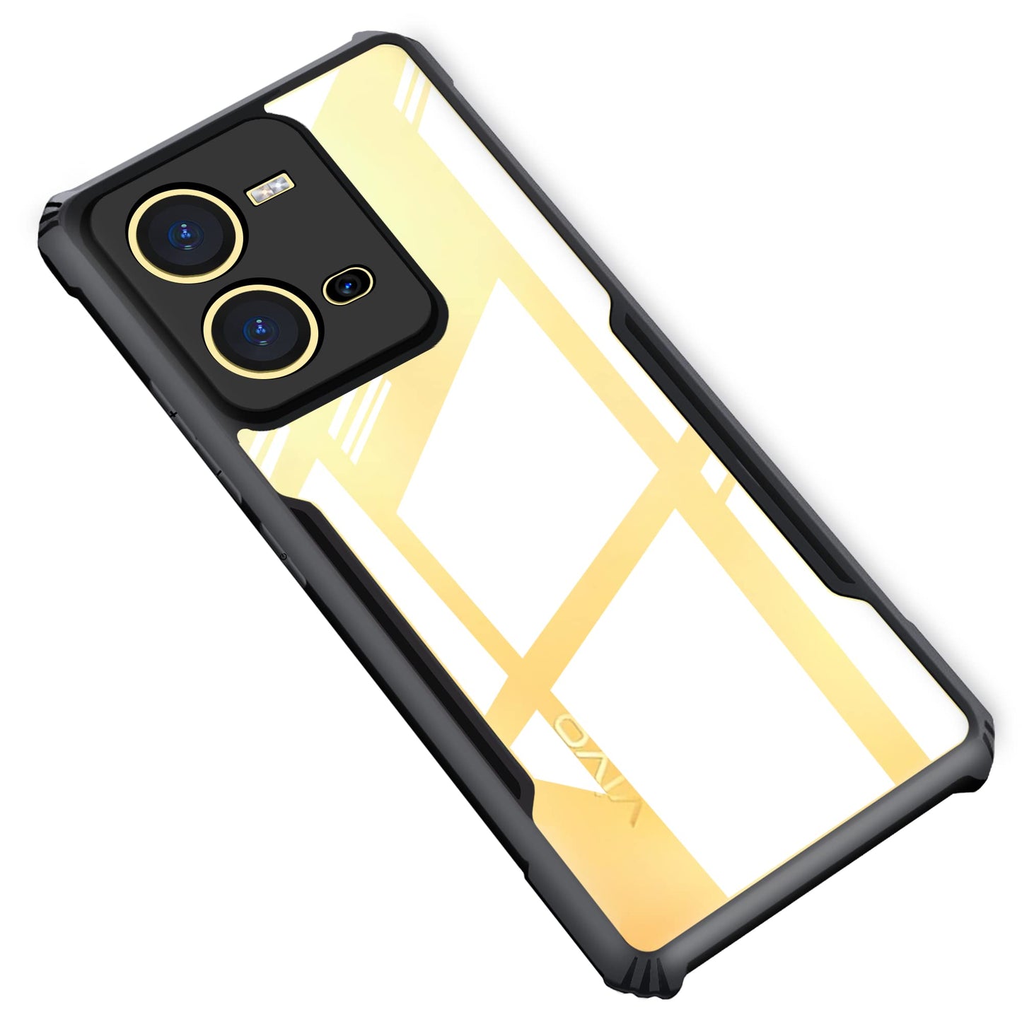 VAKIBO Super Premium Black Border Transparent Case With Corner Protection & Camera Protection Suitable for Vivo V25