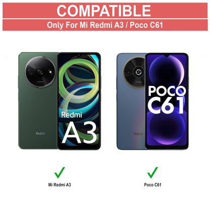 VAKIBO Super Premium Black Border Transparent Case With Corner Protection & Camera Protection Suitable for Mi Poco C61
