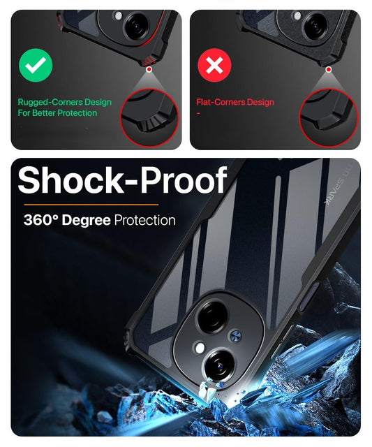 VAKIBO Super Premium Black Border Transparent Case With Corner Protection & Camera Protection Suitable for Tecno Pop9 4G