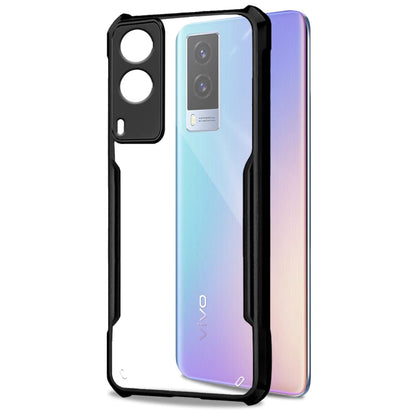 VAKIBO Super Premium Black Border Transparent Case With Corner Protection & Camera Protection Suitable for Vivo V21E 5G