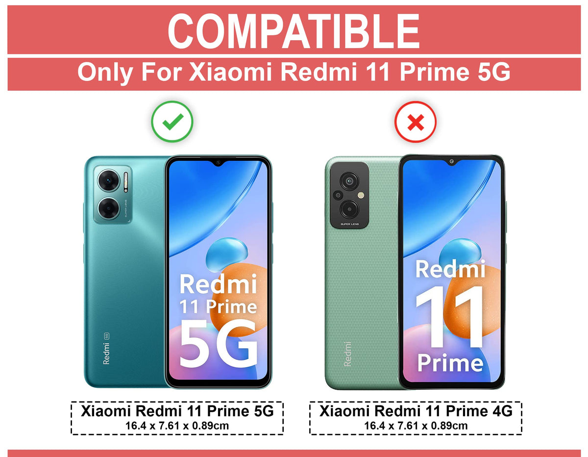 VAKIBO Super Premium Black Border Transparent Case With Corner Protection & Camera Protection Suitable for Mi Redmi 11 Prime 5G