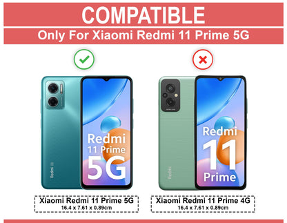 VAKIBO Super Premium Black Border Transparent Case With Corner Protection & Camera Protection Suitable for Mi Redmi 11 Prime 5G