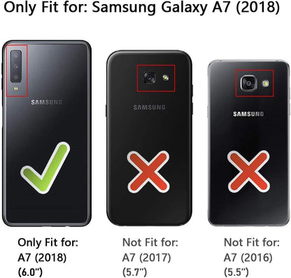 VAKIBO Best Selling Black and Transparent Coloured Made With Soft TPU and Acrylic Back Cover Case With 4 Corner and Camera Protection Suitable for Samsung Galaxy A7 2018/A750