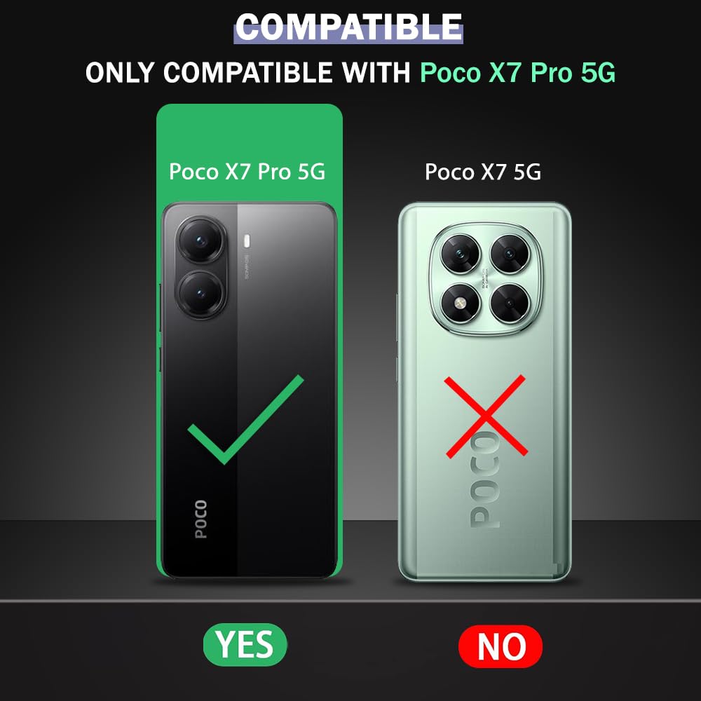 VAKIBO Best Selling Black and Transparent Coloured Made With Soft TPU and Acrylic Back Cover Case With 4 Corner and Camera Protection Suitable for Mi Poco X7 Pro