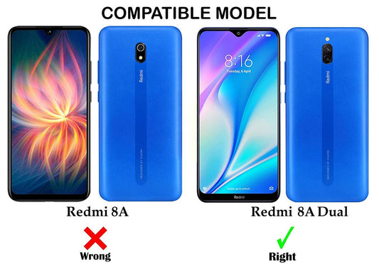 VAKIBO Best Selling Black and Transparent Coloured Made With Soft TPU and Acrylic Back Cover Case With 4 Corner and Camera Protection Suitable for Mi Redmi 8A Dual