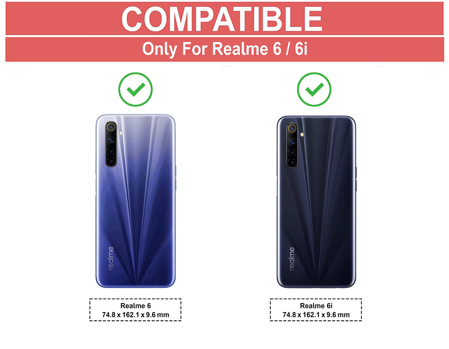 VAKIBO Super Premium Black Border Transparent Case With Corner Protection & Camera Protection Suitable for Realme 6