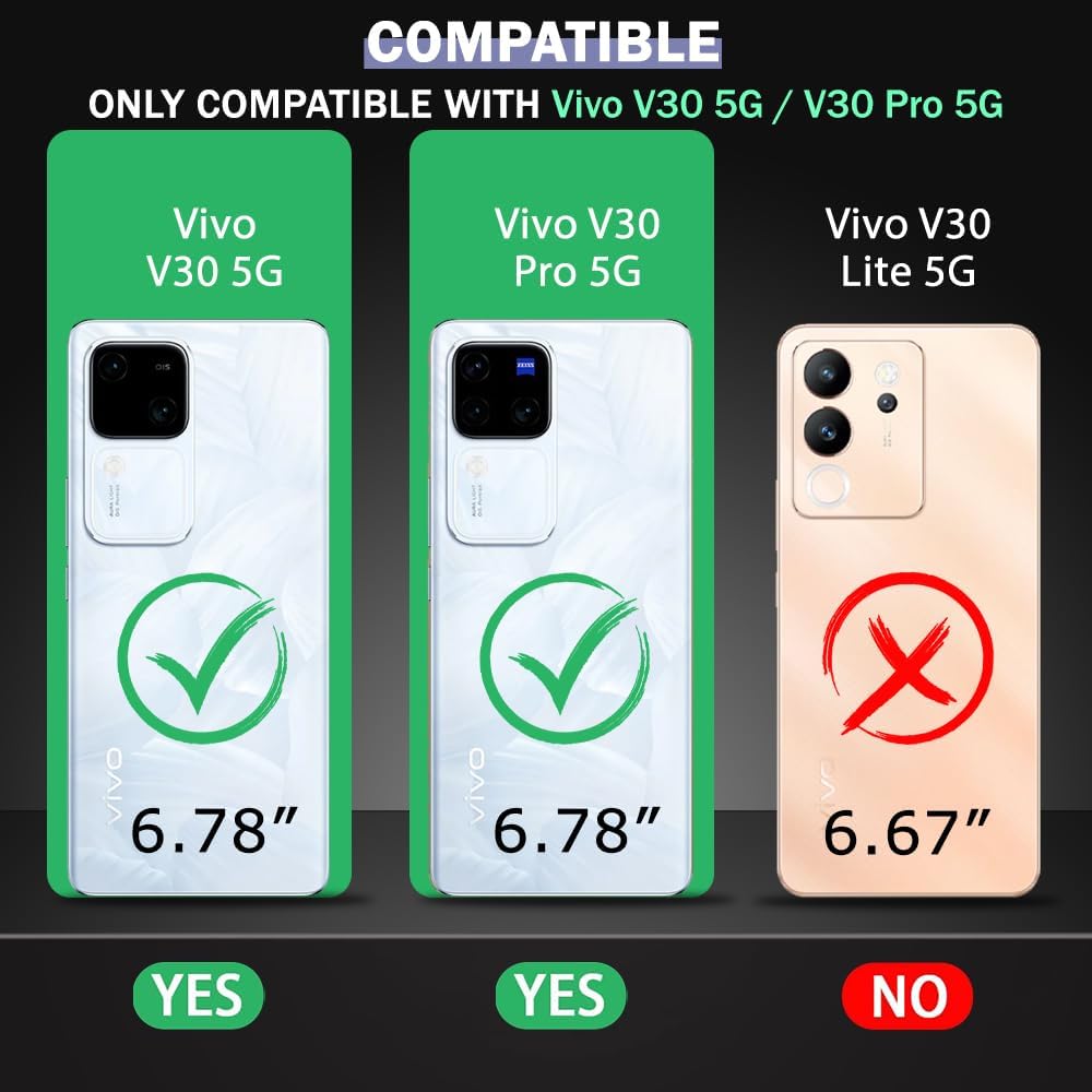 VAKIBO Super Premium Black Border Transparent Case With Corner Protection & Camera Protection Suitable for Vivo V30 Pro