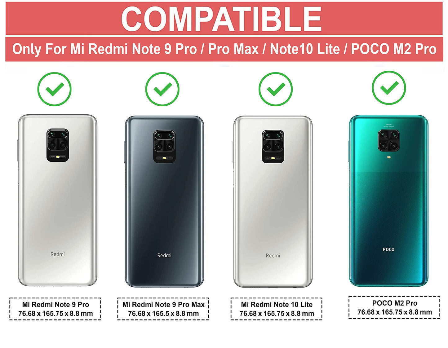 VAKIBO Super Premium Black Border Transparent Case With Corner Protection & Camera Protection Suitable for Mi Redmi Note 9 Pro Max