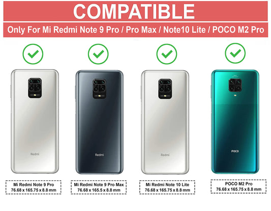 VAKIBO Super Premium Black Border Transparent Case With Corner Protection & Camera Protection Suitable for Mi Redmi Note 9 Pro Max