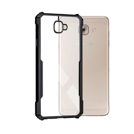 VAKIBO Super Premium Black Border Transparent Case With Corner Protection & Camera Protection Suitable for Samsung J7 Max
