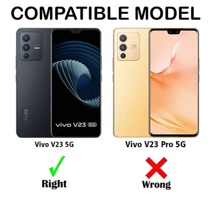 VAKIBO Best Selling Black and Transparent Coloured Made With Soft TPU and Acrylic Back Cover Case With 4 Corner and Camera Protection Suitable for Vivo V23