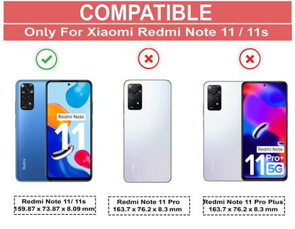 VAKIBO Super Premium Black Border Transparent Case With Corner Protection & Camera Protection Suitable for Mi Redmi Note 11