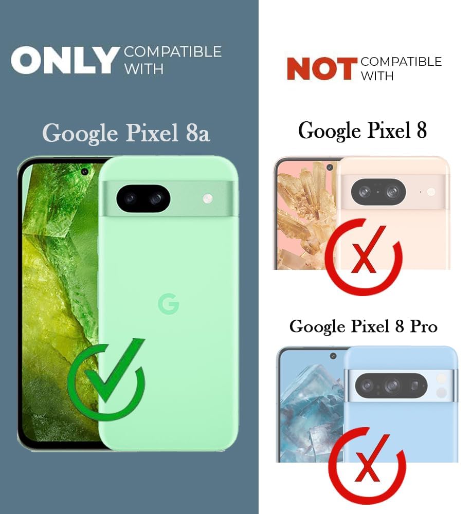 VAKIBO Best Selling Black and Transparent Coloured Made With Soft TPU and Acrylic Back Cover Case With 4 Corner and Camera Protection Suitable for Google Pixel 8A