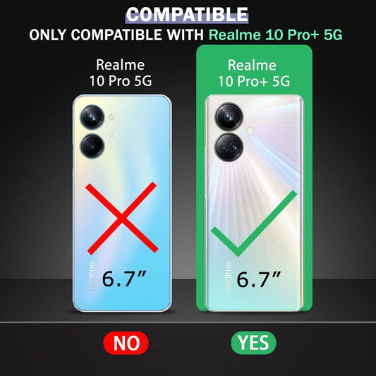 VAKIBO Super Premium Black Border Transparent Case With Corner Protection & Camera Protection Suitable for Realme 10 Pro Plus