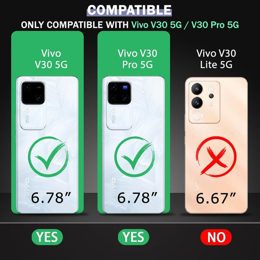 VAKIBO Super Premium Black Border Transparent Case With Corner Protection & Camera Protection Suitable for Vivo V30