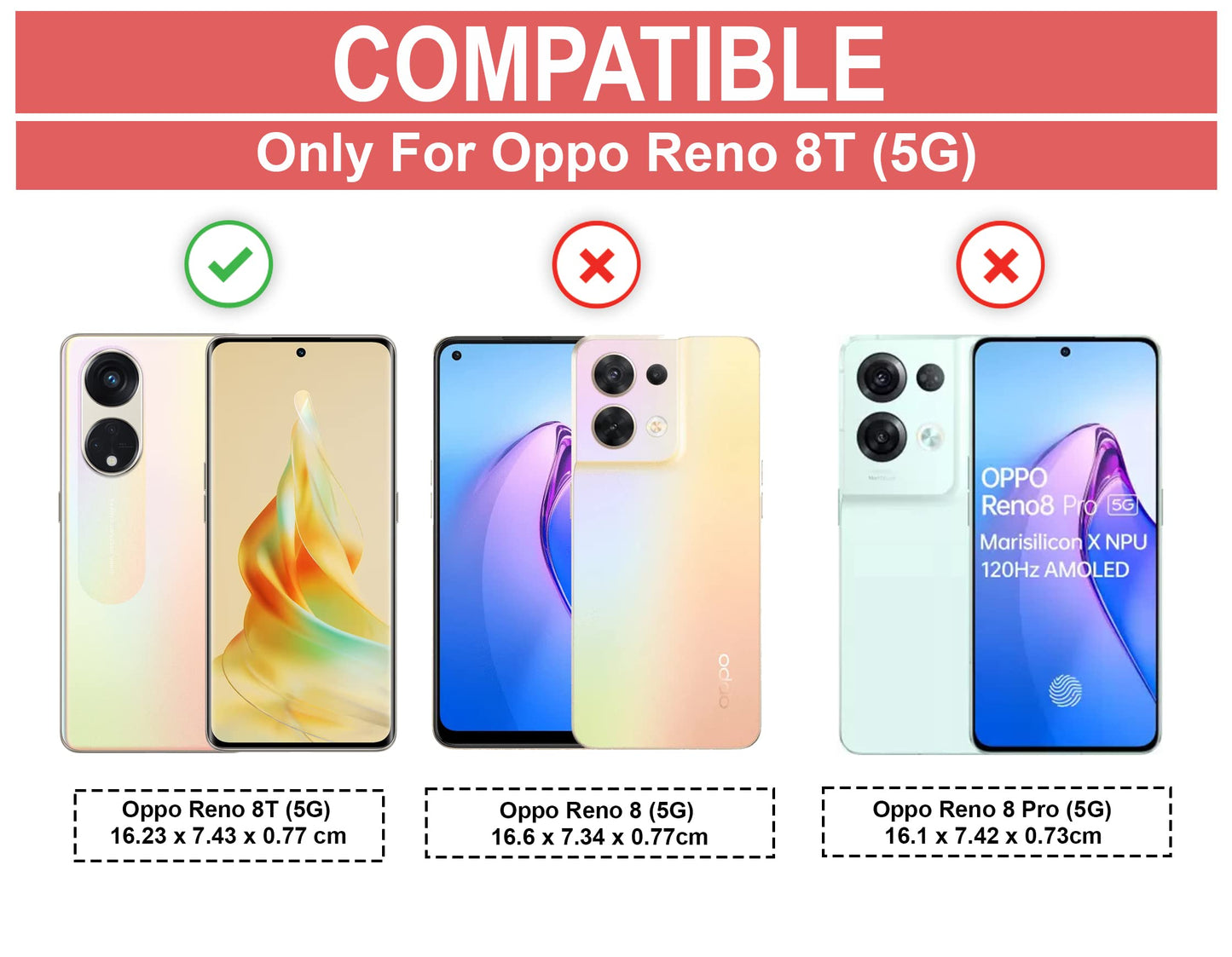 VAKIBO Super Premium Black Border Transparent Case With Corner Protection & Camera Protection Suitable for Oppo Reno 8T