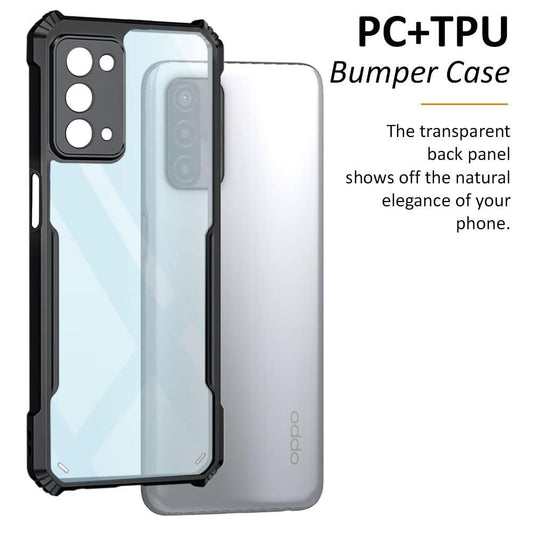 VAKIBO Super Premium Black Border Transparent Case With Corner Protection & Camera Protection Suitable for Oppo A54 5G