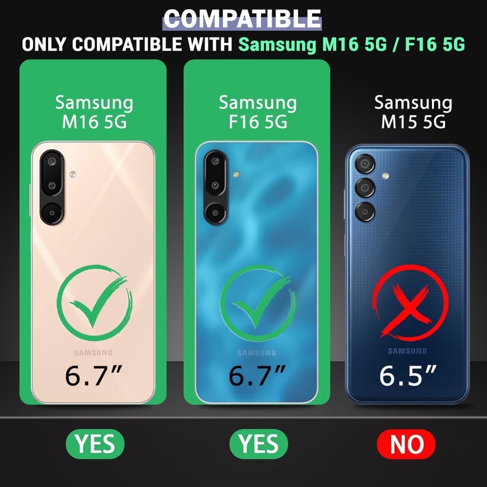 VAKIBO Best Selling Black and Transparent Coloured Made With Soft TPU and Acrylic Back Cover Case With 4 Corner and Camera Protection Suitable for Samsung Galaxy M16