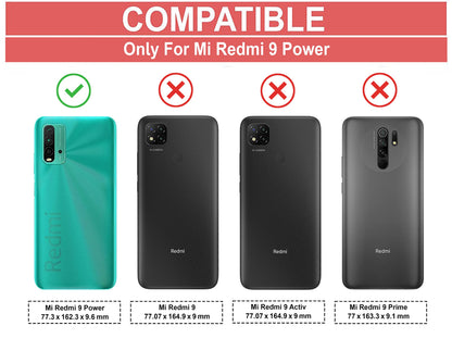 VAKIBO Super Premium Black Border Transparent Case With Corner Protection & Camera Protection Suitable for MI Redmi 9 Power
