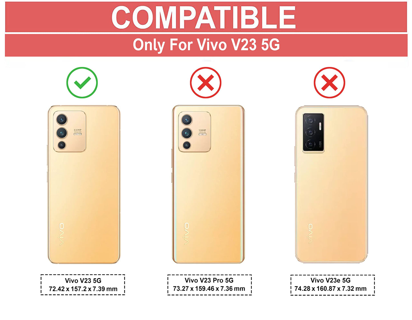 VAKIBO Super Premium Black Border Transparent Case With Corner Protection & Camera Protection Suitable for Vivo V23 5G