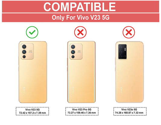 VAKIBO Super Premium Black Border Transparent Case With Corner Protection & Camera Protection Suitable for Vivo V23 5G