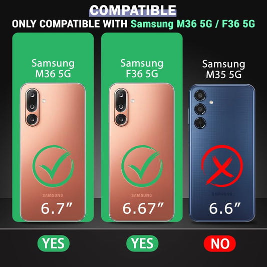 VAKIBO Super Premium Black Border Transparent Case With Corner Protection & Camera Protection Suitable for Samsung Galaxy M36