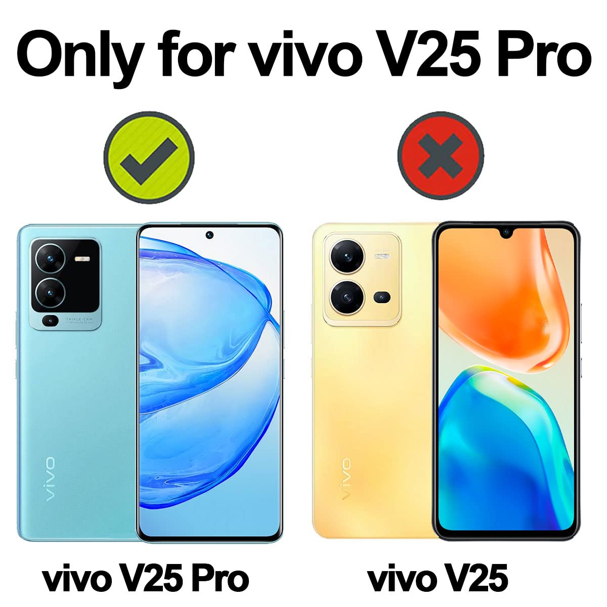 VAKIBO Super Premium Black Border Transparent Case With Corner Protection & Camera Protection Suitable for Vivo V25 Pro
