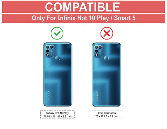 VAKIBO Super Premium Black Border Transparent Case With Corner Protection & Camera Protection Suitable for Infinix Hot 10 Play