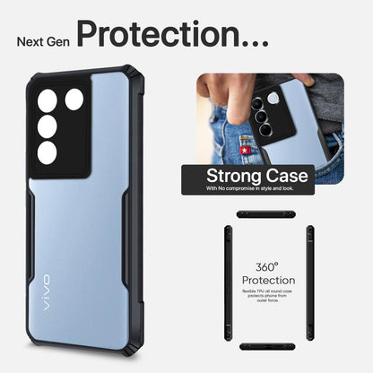 VAKIBO Super Premium Black Border Transparent Case With Corner Protection & Camera Protection Suitable for Vivo V27 PRO