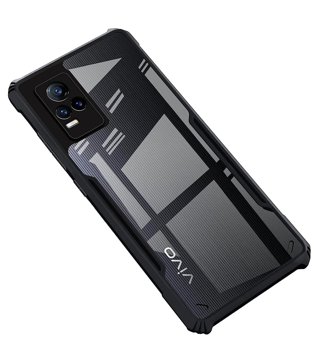 VAKIBO Super Premium Black Border Transparent Case With Corner Protection & Camera Protection Suitable for Vivo Y73