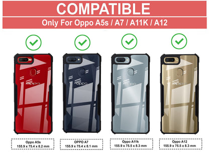 VAKIBO Super Premium Black Border Transparent Case With Corner Protection & Camera Protection Suitable for Oppo A5