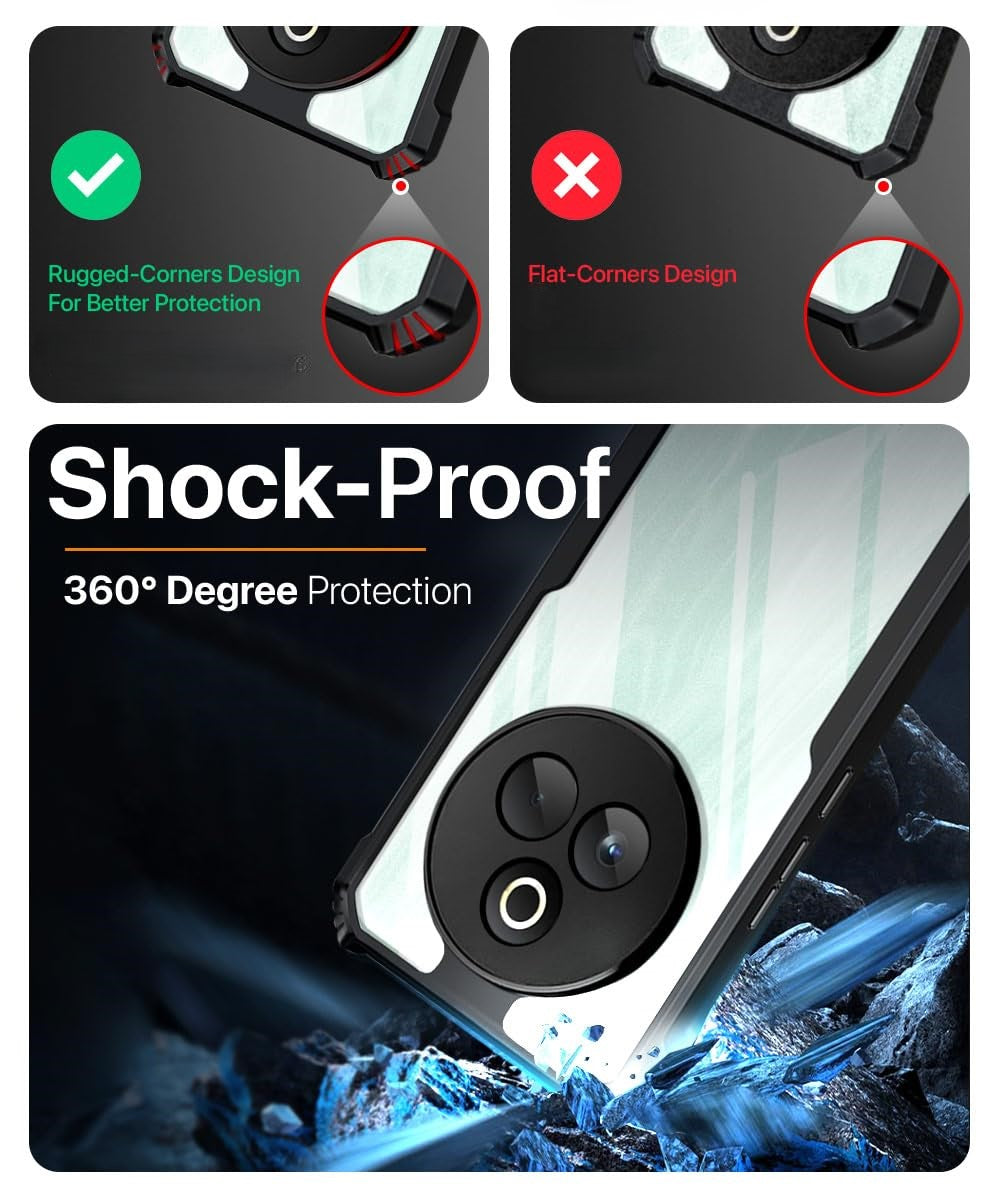 VAKIBO Super Premium Black Border Transparent Case With Corner Protection & Camera Protection Suitable for Realme P3 Pro