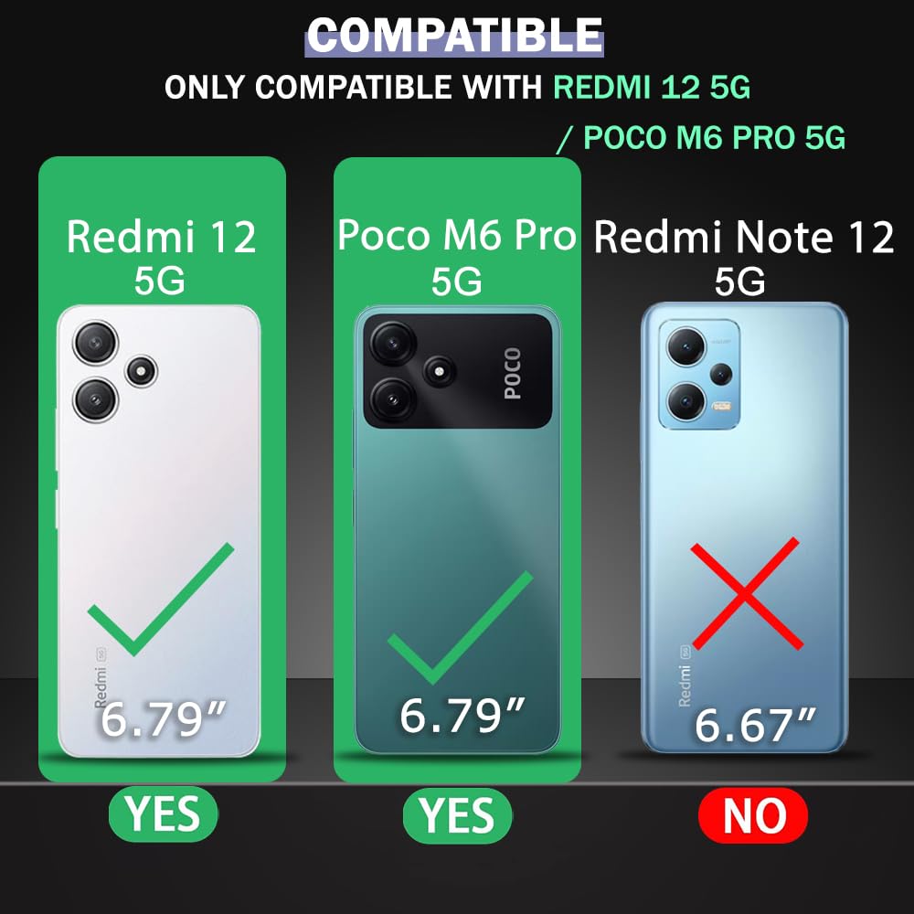 VAKIBO Super Premium Black Border Transparent Case With Corner Protection & Camera Protection Suitable for Mi Poco M6 Pro 5G