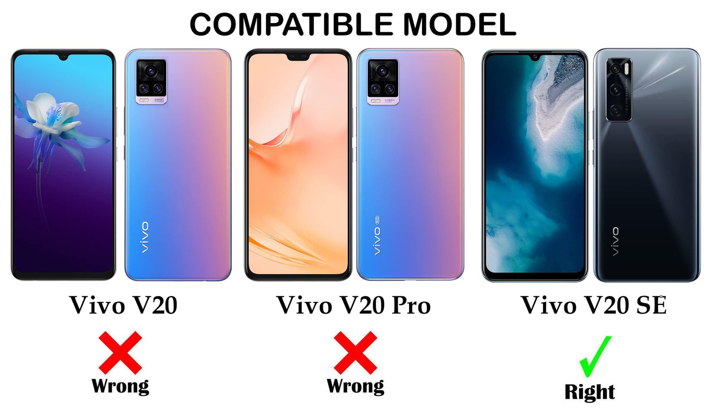 VAKIBO Super Premium Black Border Transparent Case With Corner Protection & Camera Protection Suitable for Vivo V20SE