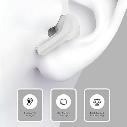 Ultrapods Pro TWS Earbud, Bluetooth Earbuds with Display, Transparent Design, 30 Hrs Playtime with Fast Charging, Sweat-Proof, Built-in Mic (White)