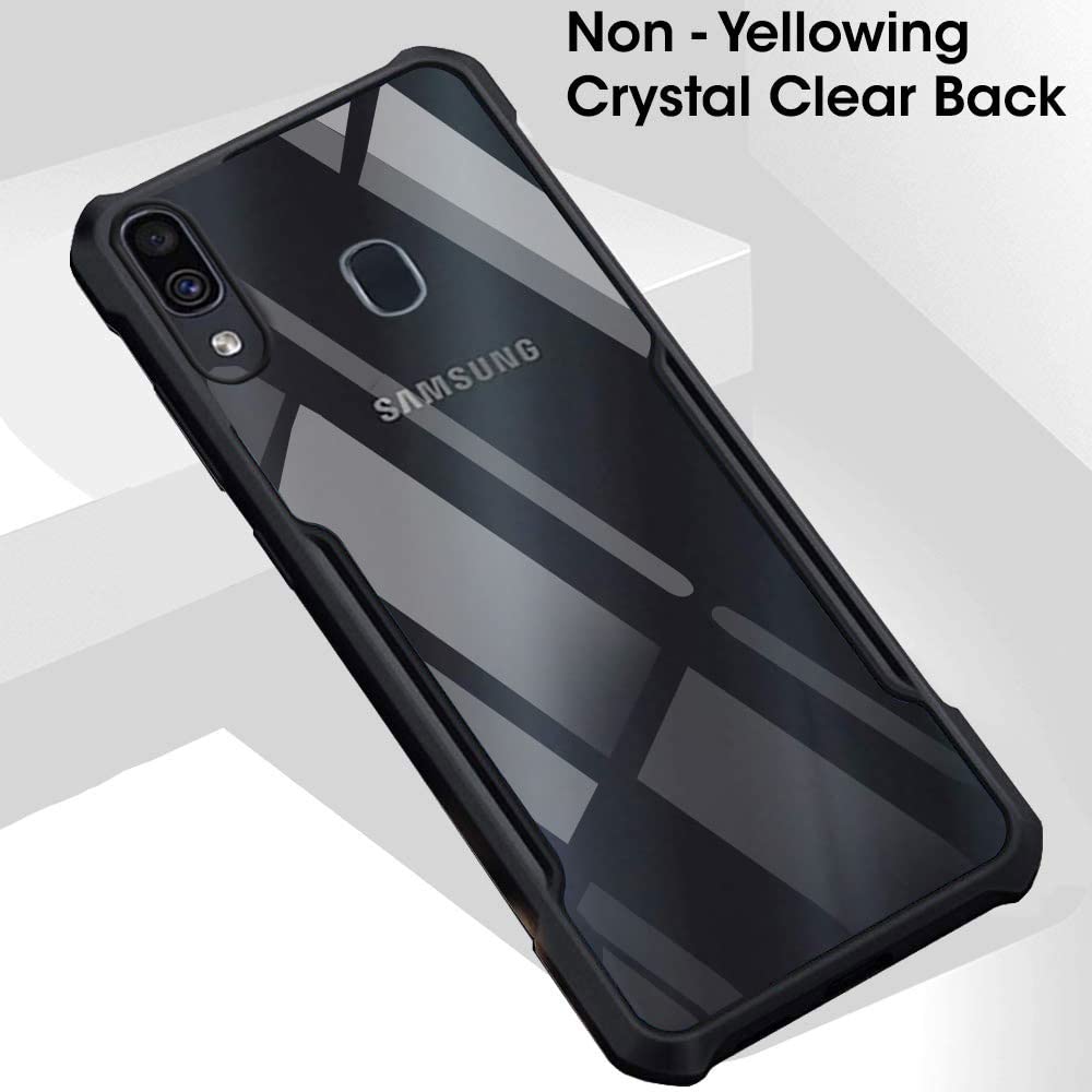 VAKIBO Super Premium Black Border Transparent Case With Corner Protection & Camera Protection Suitable for Samsung A30