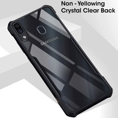VAKIBO Super Premium Black Border Transparent Case With Corner Protection & Camera Protection Suitable for Samsung A30