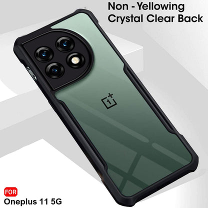 VAKIBO Super Premium Black Border Transparent Case With Corner Protection & Camera Protection Suitable for OnePlus 11