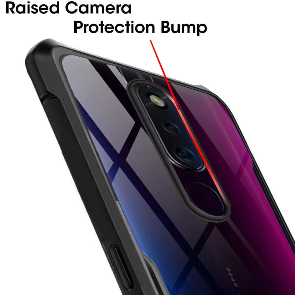 VAKIBO Super Premium Black Border Transparent Case With Corner Protection & Camera Protection Suitable for Oppo F11