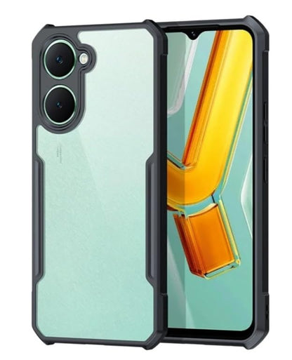 VAKIBO Super Premium Black Border Transparent Case With Corner Protection & Camera Protection Suitable for Vivo Y18t